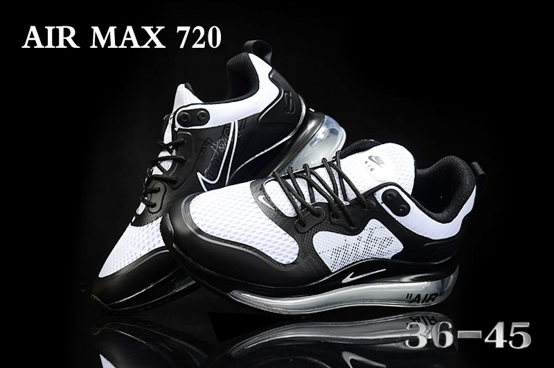 2020 Women Nike Air Max 720 Black White Shoes